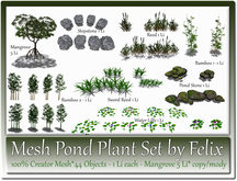 Mesh Pond Plant Set by Felix 44 Objects=1 Li Each(Mangrove 5 Li