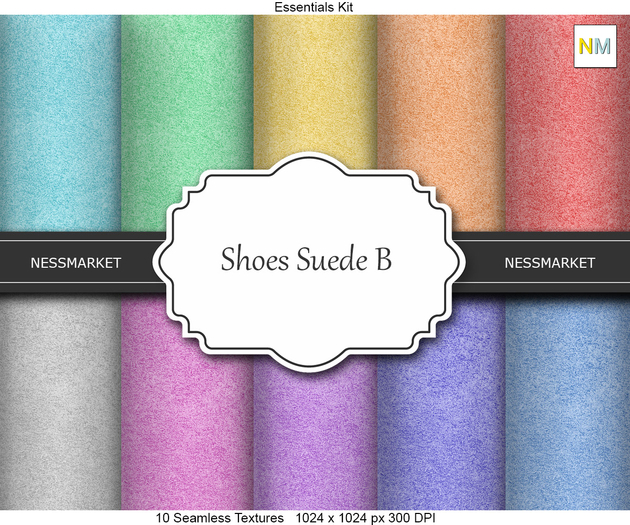 Shoes Suede B Essentials Kit 10 Seamless Textures NM
