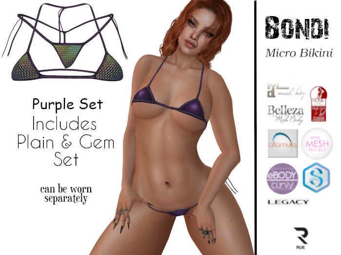 :: RUE :: BONDI Micro Bikini - Purple Set