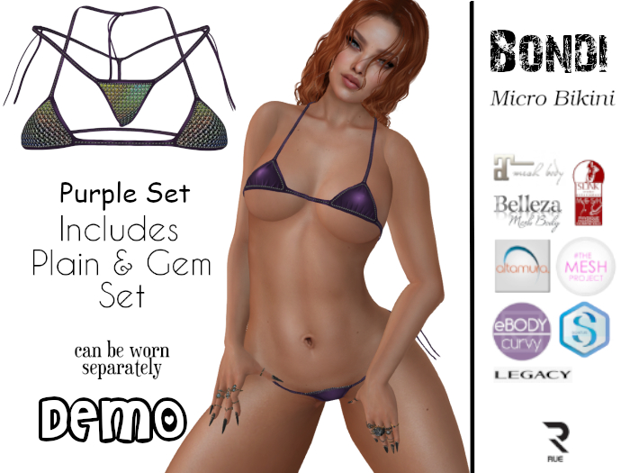 :: RUE :: BONDI Micro Bikini - Purple DEMO