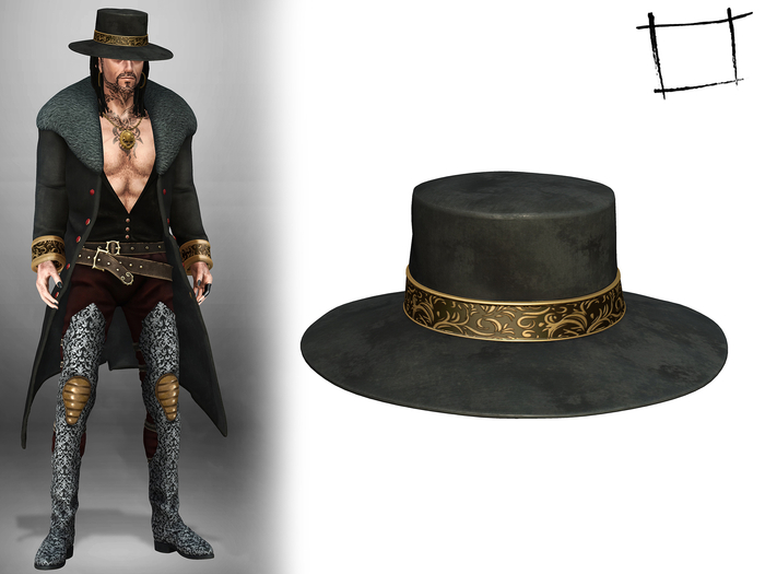 WC1708 Black Round Hat