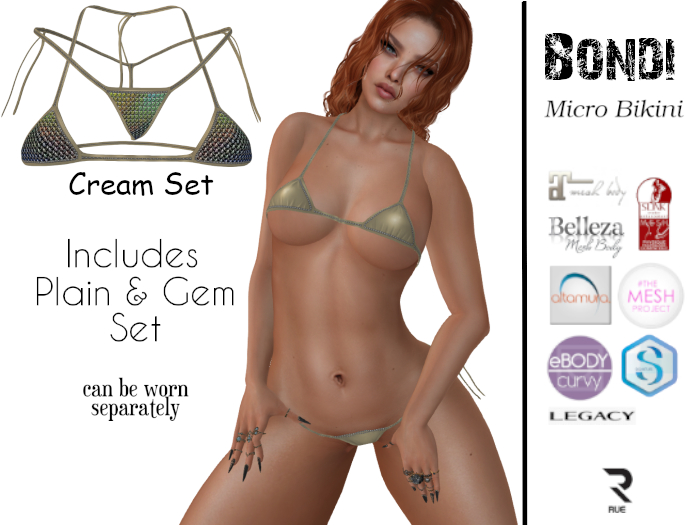 :: RUE :: BONDI Micro Bikini - Cream