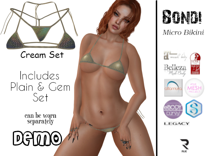 :: RUE :: BONDI Micro Bikini - Cream DEMO
