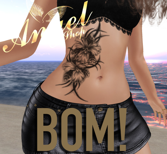 AngelShop Tattoo BOM Flower on belly