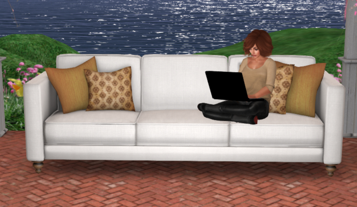 Straight Arm Sofa White COPY