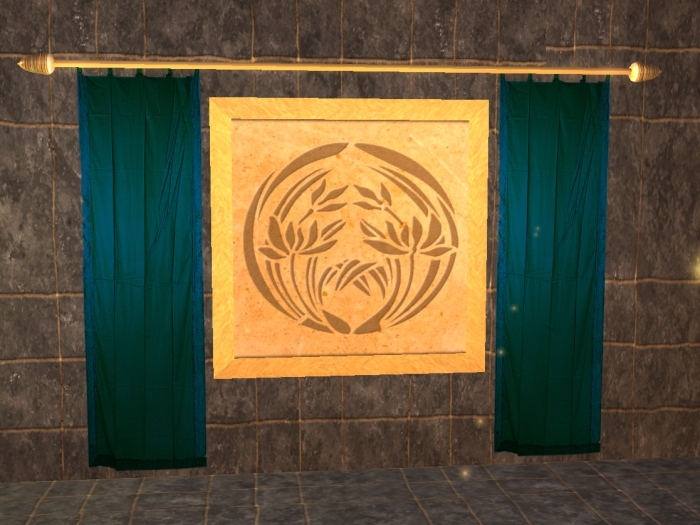 Banner curtain - Turquoise silk