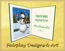 ***FDA Dad Golf Snowman Christmas Card! *TOUCH ME*