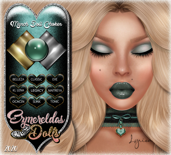-{E's Dolls} Birthstone Choker {March Doll}{07-22-2020}