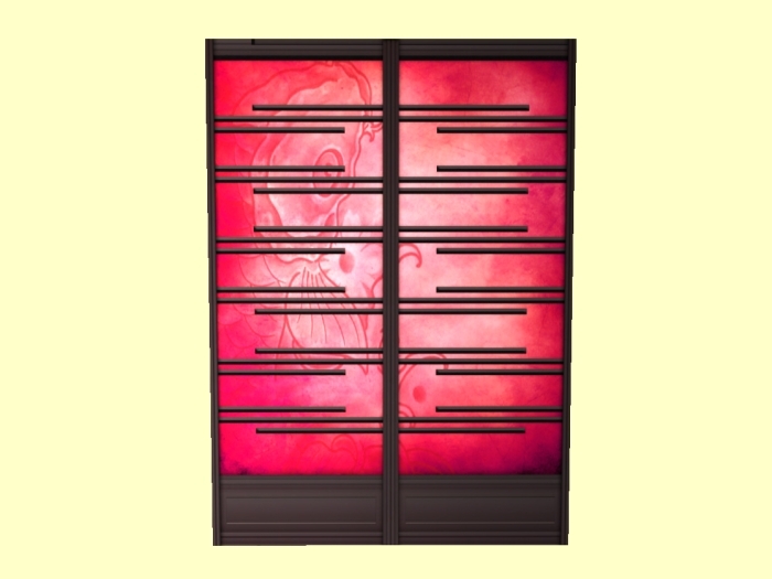 Chinese cabinet or wardrobe - Pink koi design