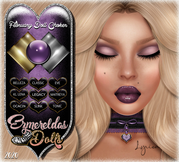 -{E's Dolls} Birthstone Choker {February Doll}{07-22-2020}