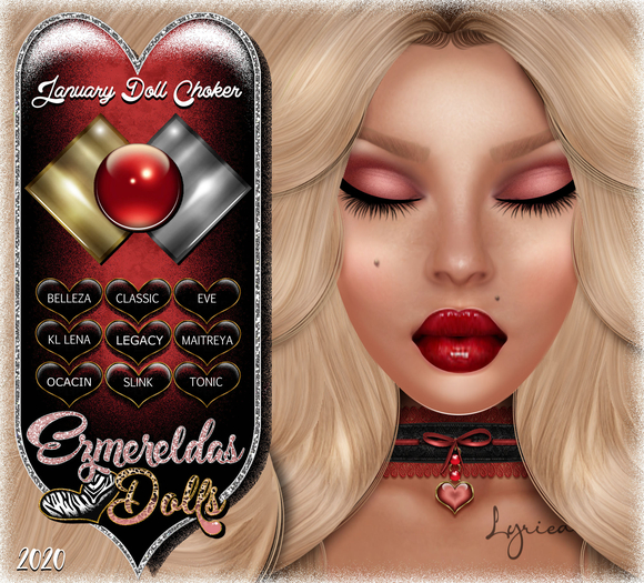 -{E's Dolls} Birthstone Choker {January Doll} {07-22-2020}