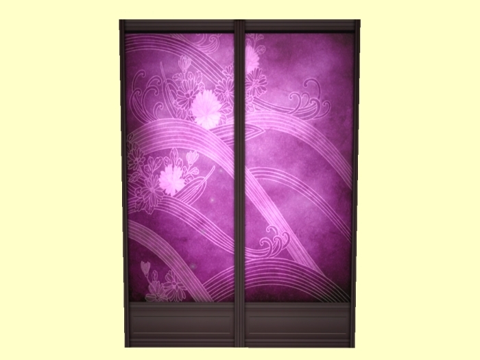 Chinese cabinet or wardrobe - Purple flower design