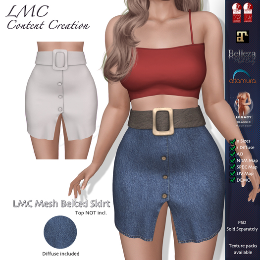 LMC Mesh - Belted Skirt -