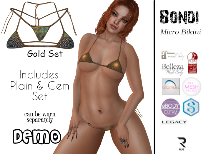 :: RUE :: BONDI Micro Bikini - Gold DEMO