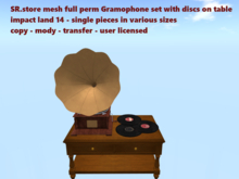 SR.store mesh full perm Gramophone set with discs on table