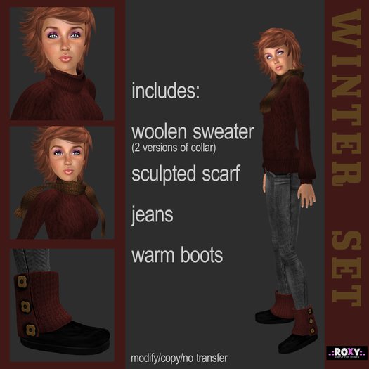.:ROXY:. woolen sweater BROWN