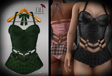 (*<*) 1313 Larkin Dress - Green Plaid