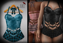 (*<*) 1313 Larkin Dress - Blue Plaid