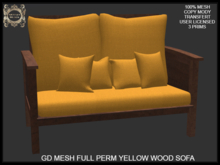 GD MESH FULL PERM YELLOW WOOD SOFA