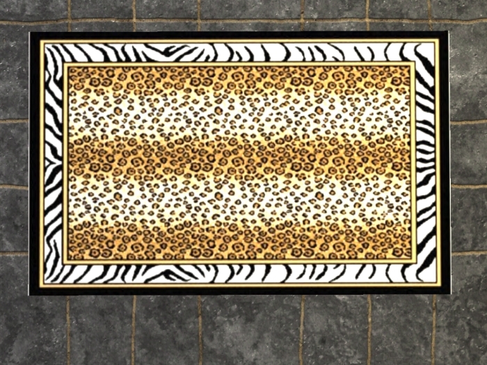 Leopardskin & zebra rug