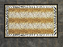 Leopardskin & zebra rug