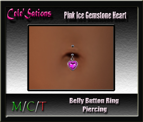 [CS] Belly Button Ring ~ Pink Ice Heart (ADD ME)