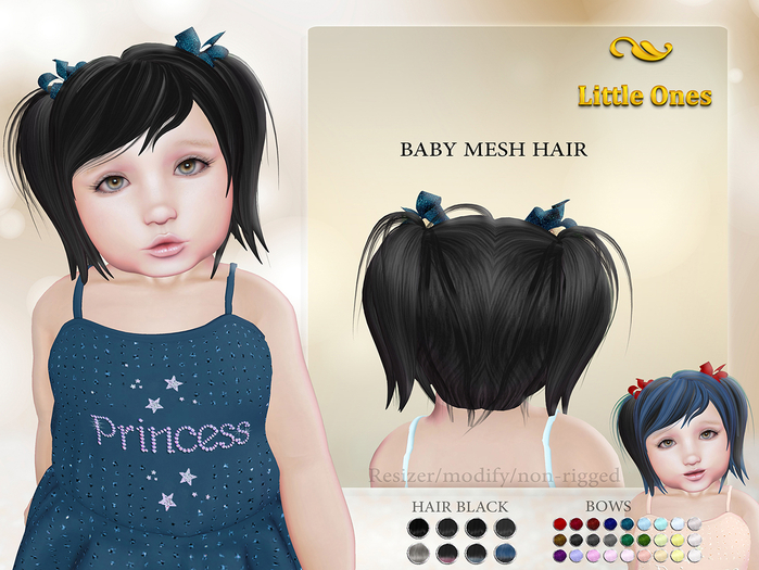 ~LO~ Baby Mesh Hair {Black}