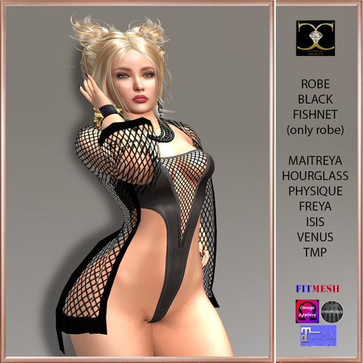 ROBE BLACK FISHNET