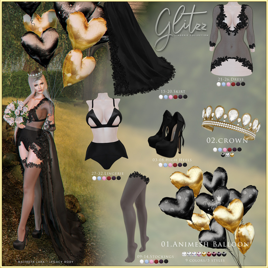 01 [Glitzz] BDay - Balloons - RARE
