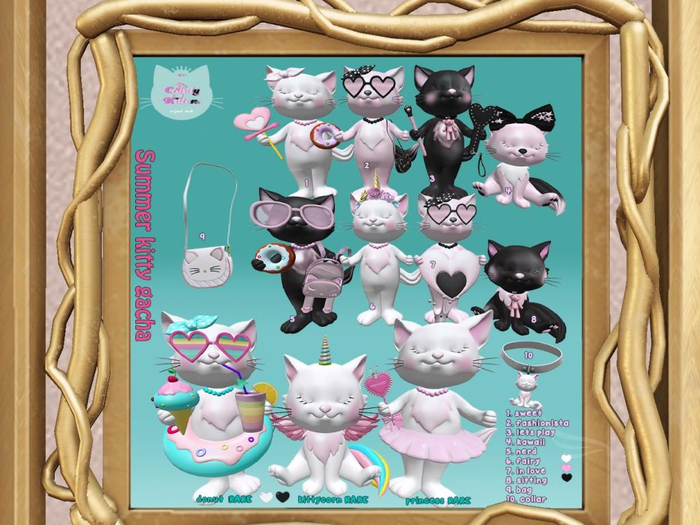 Second Life Marketplace *CK* Summer kitty donut RARE box