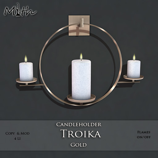 Myth - Candleholder Troika Gold
