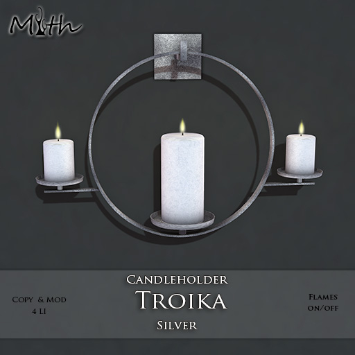 Myth - Candleholder Troika Silver