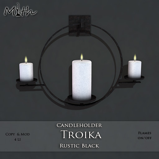 Myth - Candleholder Troika Rustic Black