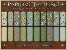 Parkins Textures - Cammy Set - 20x Full Perm Seamless 1024 - Fabric, Clothing, Floral, Cloth, Furnishing, Daisy, Pretty