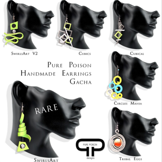 Pure Poison - SwirlsArt - Earrings - RARE