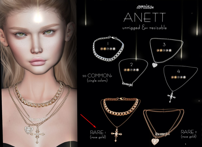 amias - ANETT necklace 1 steel - !REZ ME!