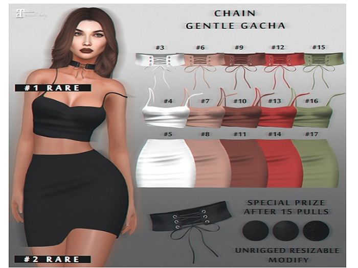 #1 - CHAIN - Gentle Top - Black - RARE