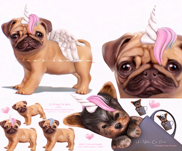 **[BB] Derpy Uni Pug Hair Blue 2 in 1