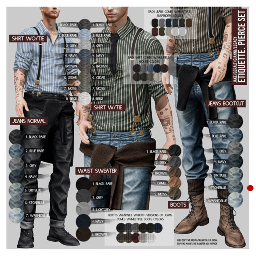 .etiquette. Pierce Jeans Bootcut StoneBlue