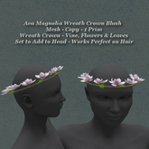 Ava Magnolia Wreath Crown Blush