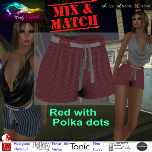 @WW Red/White ~Akara Shorts [Bagged]