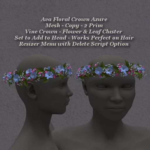 Ava Floral Crown Azure