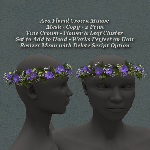 Ava Floral Crown Mauve