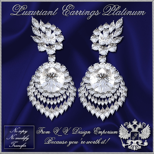 *V_V Design*  Luxuriant Earrings Platinum