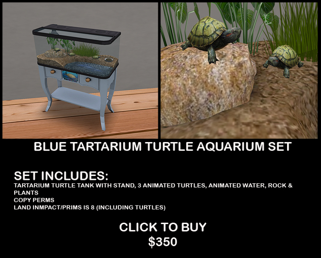 BLUE TARTARIUM TURTLE AQUARIUM BOXED