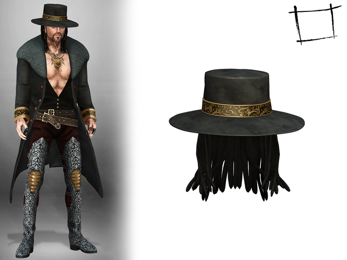 Full Perm Mesh Black Round Hat With Hair Locks