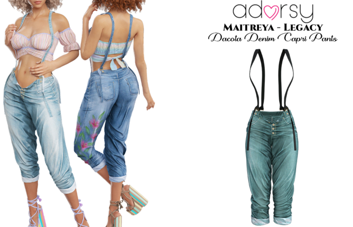 adorsy - Dacota Denim Pants Petrol - Maitreya/Legacy