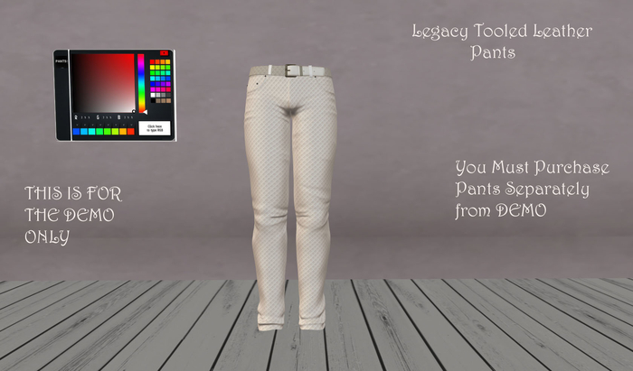 Legacy Tooled Leather Pants with Hud 2 Lengths DEMO