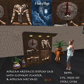 African Artifacts display shelf set-Box