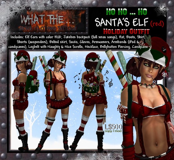 Santa's Elf Holiday Outfit (red)